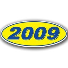 Vinyl Highlights Oval Model Year "2009" Blue/Yellow 12/Pack