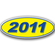 Vinyl Highlights Oval Model Year "2011" Blue/Yellow 12/Pack