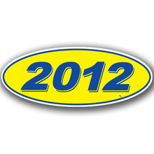 Vinyl Highlights Oval Model Year "2012" Blue/Yellow 12/Pack