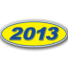 Vinyl Highlights Oval Model Year "2013" Blue/Yellow 12/Pack