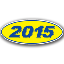 Vinyl Highlights Oval Model Year "2015" Blue/Yellow 12/Pack