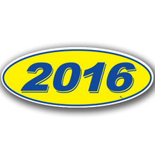 Vinyl Highlights Oval Model Year "2016" Blue/Yellow 12/Pack