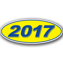 Vinyl Highlights Oval Model Year "2017" Blue/Yellow 12/Pack