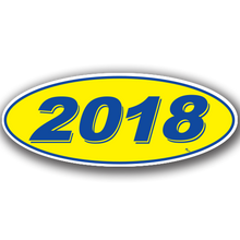 Vinyl Highlights Oval Model Year "2018" Blue/Yellow 12/Pack