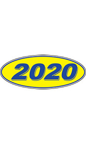 Vinyl Highlights Oval Model Year "2020" Blue/Yellow 12/Pack