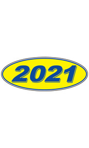 Vinyl Highlights Oval Model Year "2021" Blue/Yellow 12/Pack