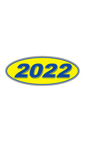 Vinyl Highlights Oval Model Year "2022" Blue/Yellow 12/Pack