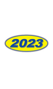 Vinyl Highlights Oval Model Year "2023" Blue/Yellow 12/Pack