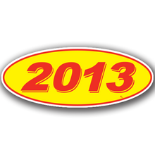 Vinyl Highlights Oval Model Year "2013" Red/Yellow 12/Pack