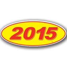 Vinyl Highlights Oval Model Year "2015" Red/Yellow 12/Pack