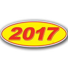 Vinyl Highlights Oval Model Year "2017" Red/Yellow 12/Pack
