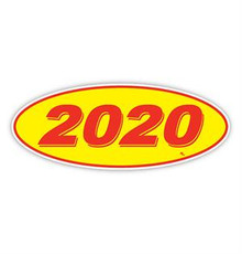 Vinyl Highlights Oval Model Year "2020" Red/Yellow 12/Pack
