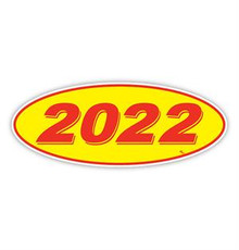 Vinyl Highlights Oval Model Year "2022" Red/Yellow 12/Pack