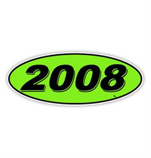 Vinyl Highlights Oval Model Year "2008" Black/Green 12/Pack