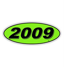 Vinyl Highlights Oval Model Year "2009" Black/Green 12/Pack