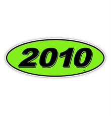 Vinyl Highlights Oval Model Year "2010" Black/Green 12/Pack