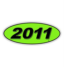 Vinyl Highlights Oval Model Year "2011" Black/Green 12/Pack