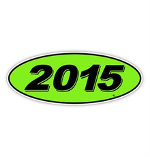 Vinyl Highlights Oval Model Year "2015" Black/Green 12/Pack
