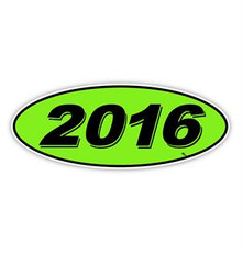 Vinyl Highlights Oval Model Year "2016" Black/Green 12/Pack