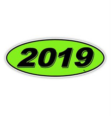 Vinyl Highlights Oval Model Year "2019" Black/Green 12/Pack