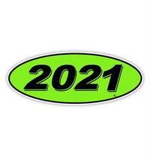 Vinyl Highlights Oval Model Year "2021" Black/Green 12/Pack