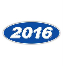 Vinyl Highlights Oval Model Year "2016" White /Blue 12/Pack