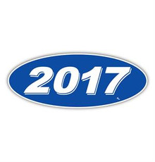 Vinyl Highlights Oval Model Year "2017" White /Blue 12/Pack