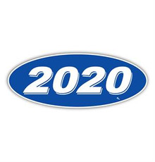 Vinyl Highlights Oval Model Year "2020" White /Blue 12/Pack