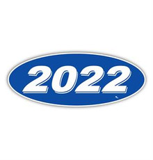Vinyl Highlights Oval Model Year "2022" White /Blue 12/Pack