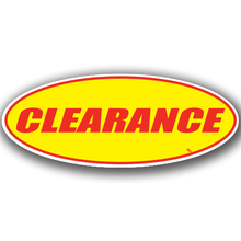 Vinyl Highlights Oval Slogans "Clearence" Red/Yellow 12 Pack