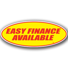 Vinyl Highlights Oval Slogans "Easy Finance Available" Red/Yellow 12 Pack