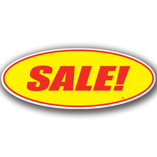 Vinyl Highlights Oval Slogans "Sale" Red/Yellow 12 Pack
