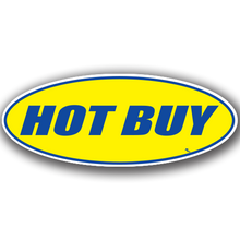 Vinyl Highlights Oval Slogans "Hot Buy" Blue/Yellow 12/Pack