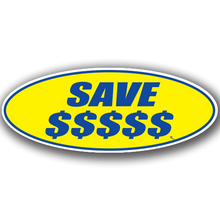 Vinyl Highlights Oval Slogans "Save" Blue/Yellow 12/Pack