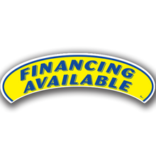 Vinyl Highlights Eyebrow Slogans "Finance Available" Blue/Yellow 12/Pack