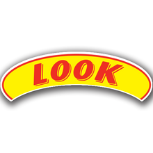 Vinyl Highlights Eyebrow Slogans "Look" Red/Yellow 12/Pack