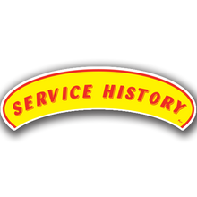 Vinyl Highlights Eyebrow Slogans "Service History" Red/Yellow 12/Pack