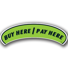 Vinyl Highlights Eyebrow Slogans "Buy Here/Pay Here" Black/Fluorescent Green 12/Pack