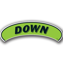 Vinyl Highlights Eyebrow Slogans "Down" Black/Fluorescent Green 12/Pack