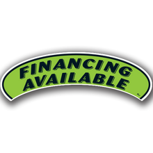Vinyl Highlights Eyebrow Slogans "Financing Available" Black/Fluorescent Green 12/Pack