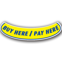 Vinyl Highlights Smile Slogans "Buy Here/Pay Here" Blue/Yellow 12/Pack
