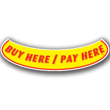 Vinyl Highlights Smile Slogans "Buy Here/Pay Here" Red/Yellow 12/Pack