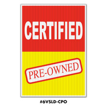 Jumbo UnderHood Signs "Certified Pre Owned"