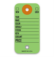 Color Coded Vehicle Key Tags "Light Green"