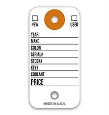 Color Coded Vehicle Key Tags "White"