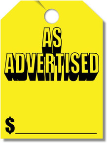 Stock Mirror Hang Tags (Yellow #280-AA)