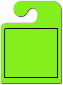 Hook Stock Mirror Hang Tags (Green #282 BO)