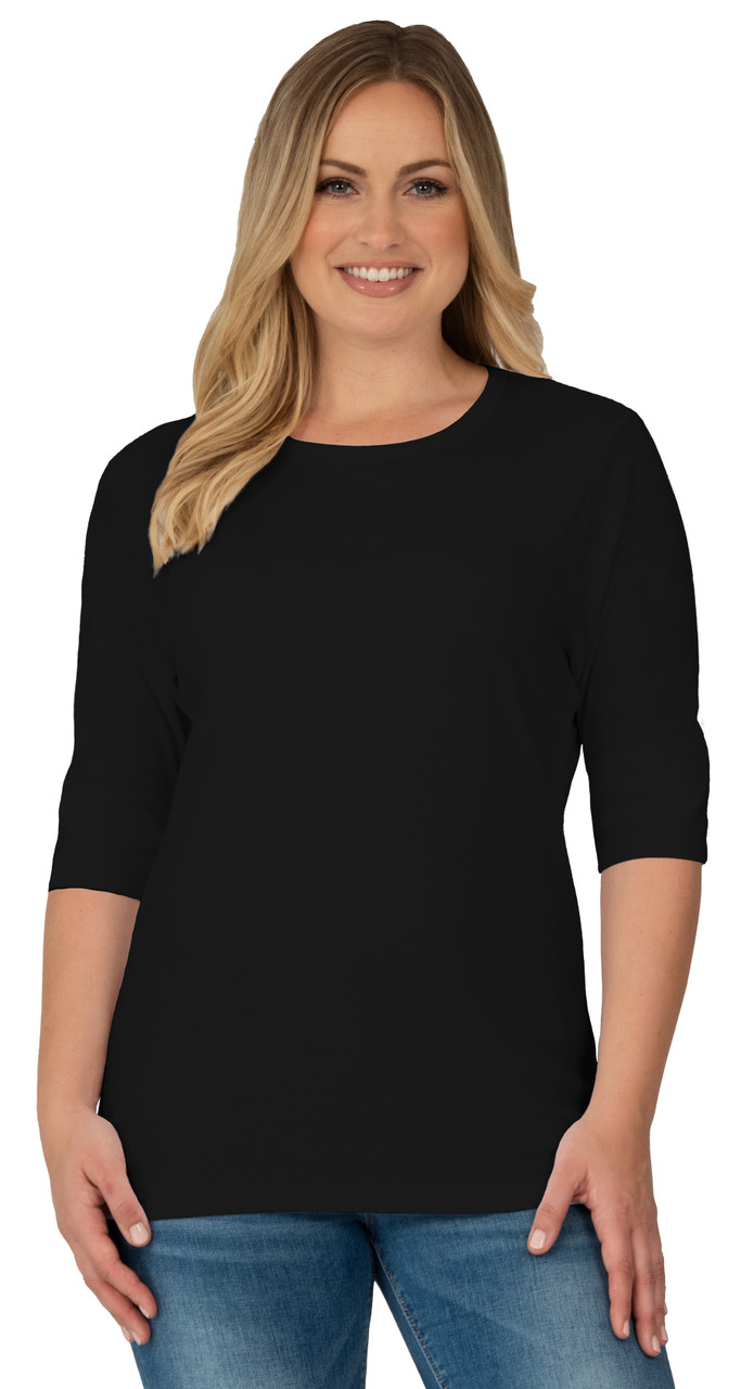 Style 1112 Elbow Sleeve Top Distinct Apparel