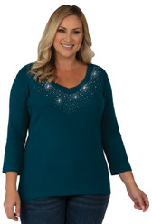 Style # 1107 - Teal
w/ Design # Ovry030 (Silver / Clear)