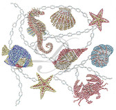 Ovrs526 - Seashell, Seahorse, Fish & Crab with Chains